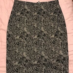 The Limited black lace floral pencil skirt
